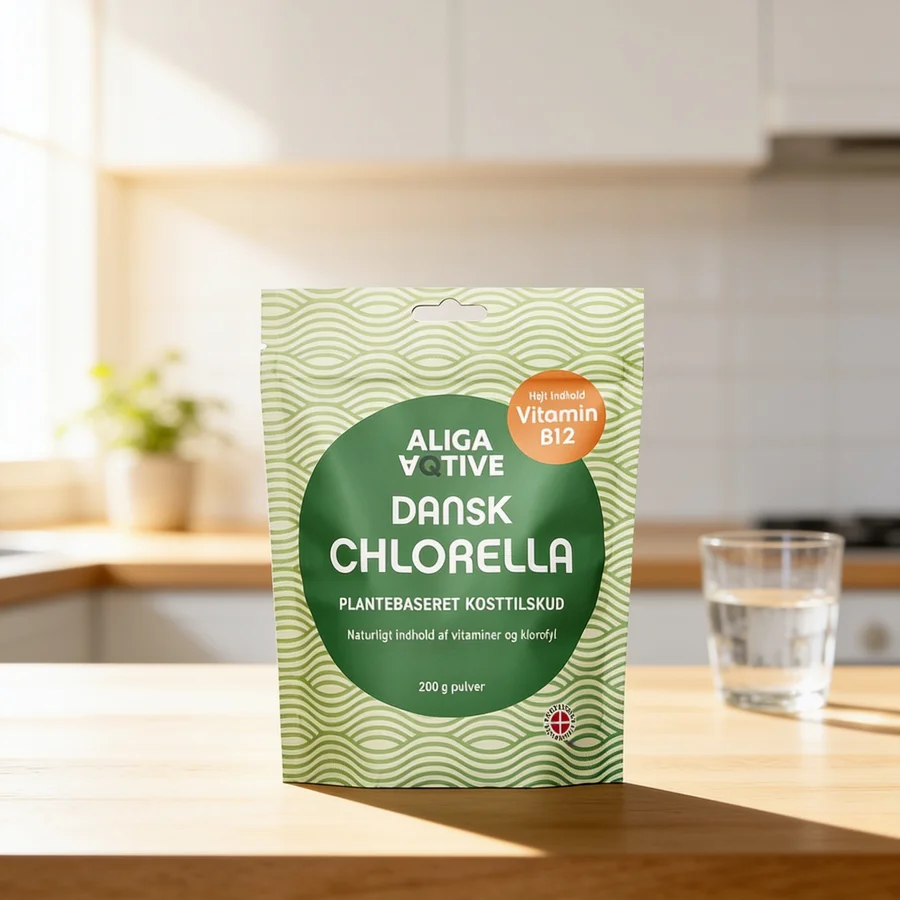 Aliga Aqtive Dansk Chlorella pulver i et hverdagsmiljø