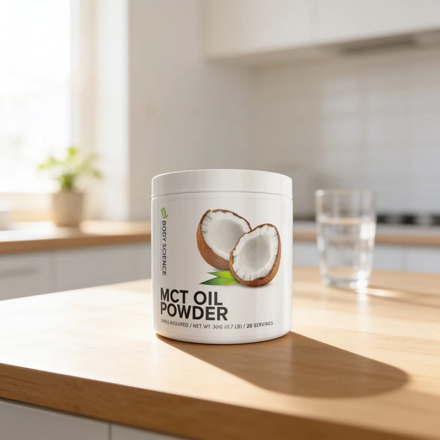 Body Science MCT Oil Powder i et hverdagsmiljø