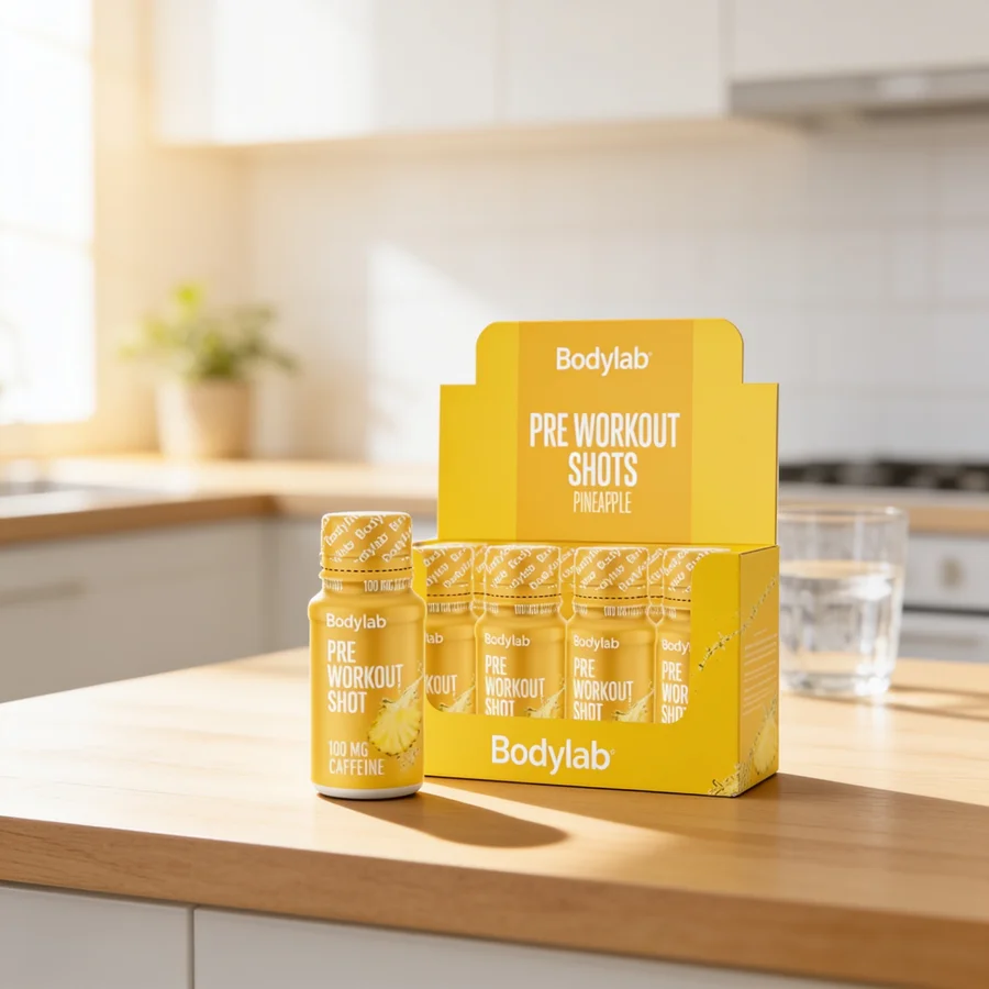 Bodylab Pre Workout Shot (12 x 60 ml) i et hverdagsmiljø