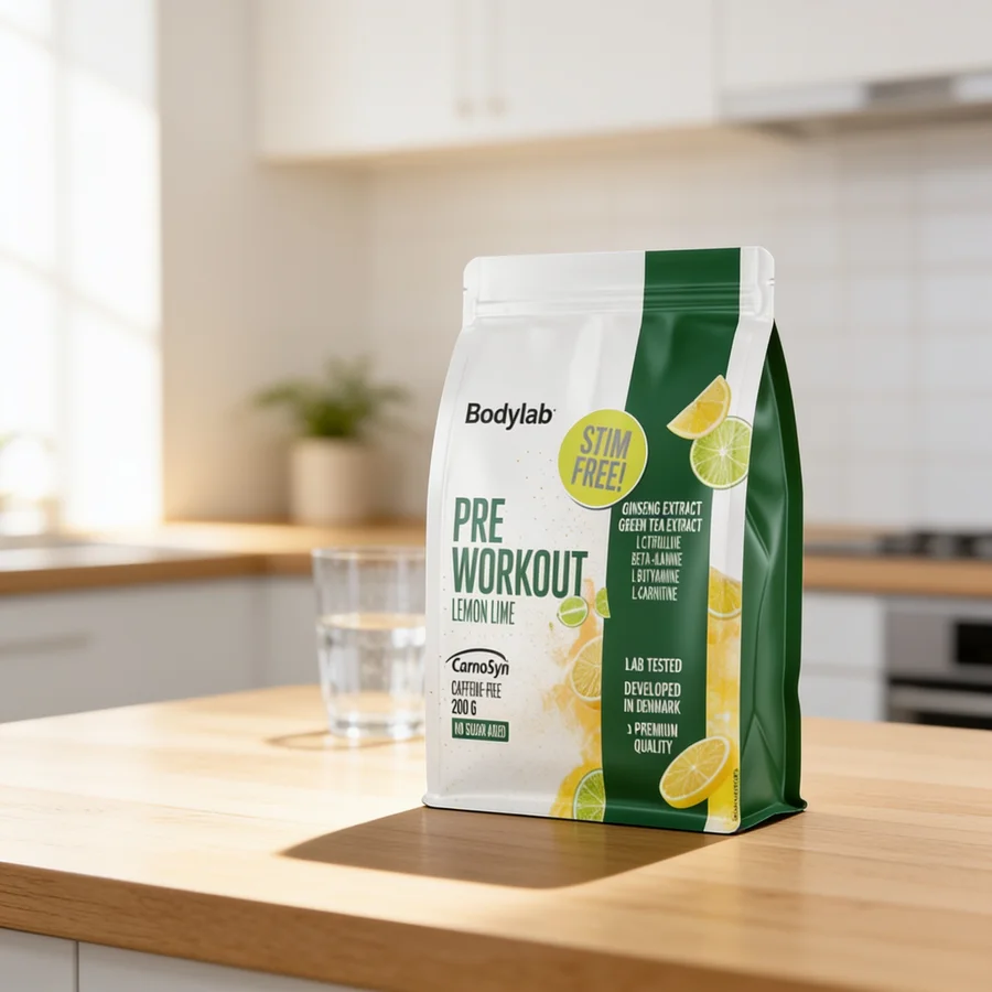 Bodylab Pre Workout Stim-Free (Lemon Lime) i et hverdagsmiljø