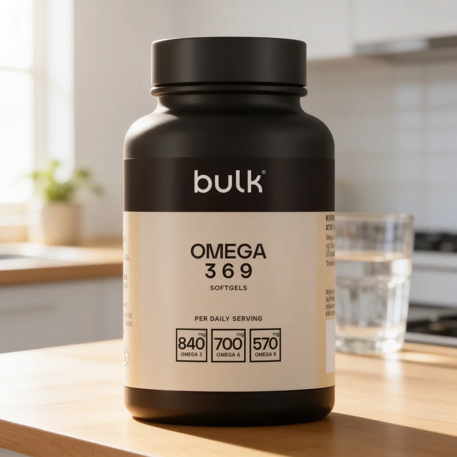 Bulk Omega 3 6 9 Softgel Kapsler 1000 mg i et hverdagsmiljø