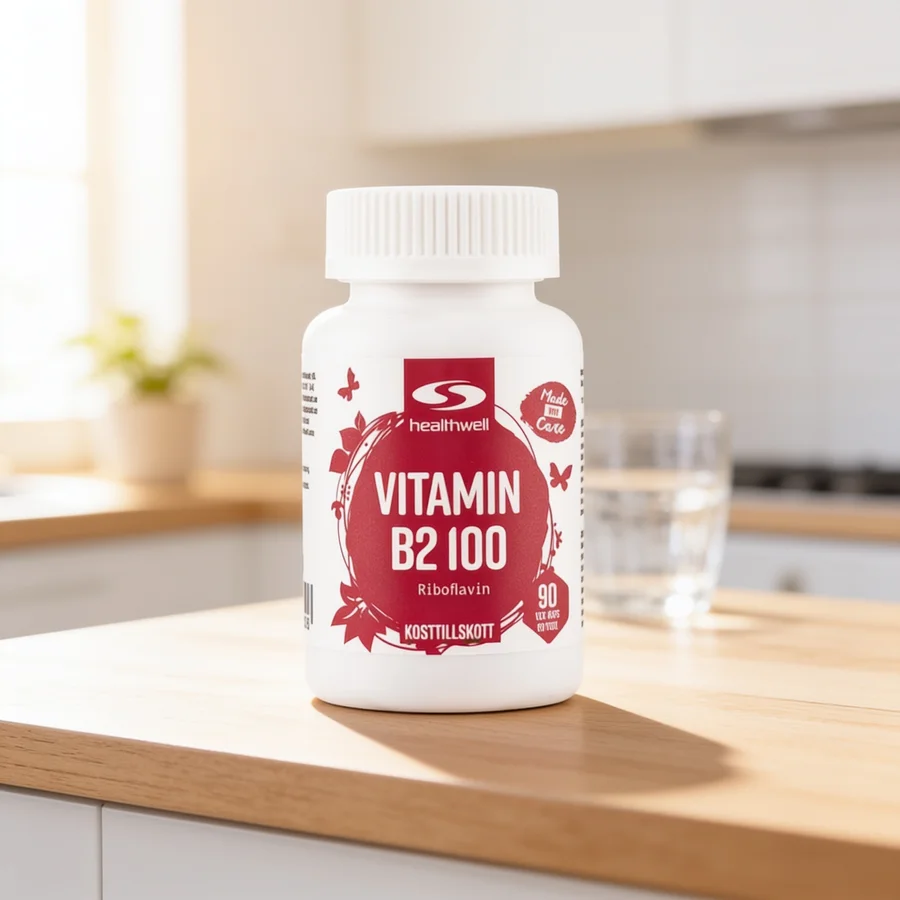Core Vitamin B2 100 (storpakke) i et hverdagsmiljø