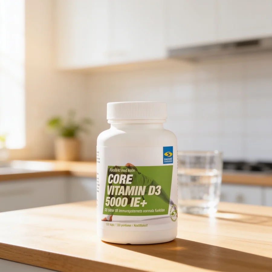 Core Vitamin D3 5000 IE+ i et hverdagsmiljø