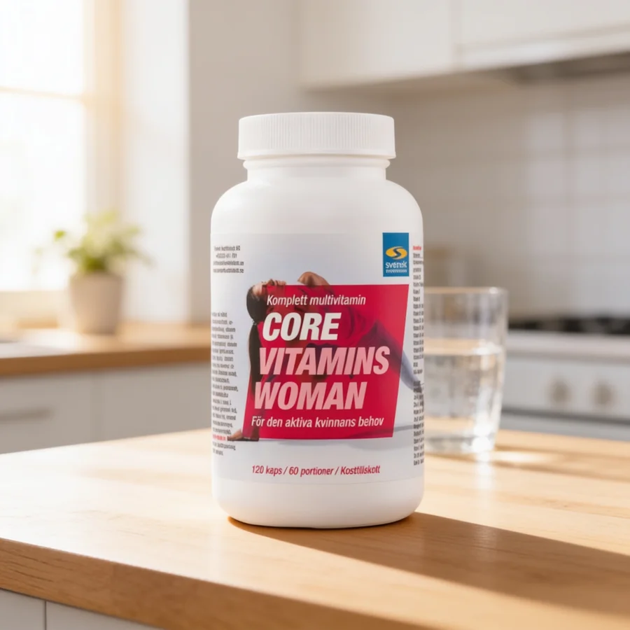 Core Vitamins Woman i et hverdagsmiljø