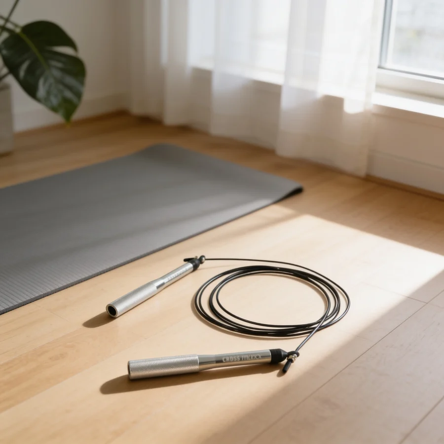 Crossmaxx PRO Speed Rope Sjippetov i et hverdagsmiljø