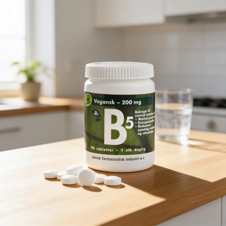 DFI Grønne Vitaminer B5-vitamin 200 mg i et hverdagsmiljø