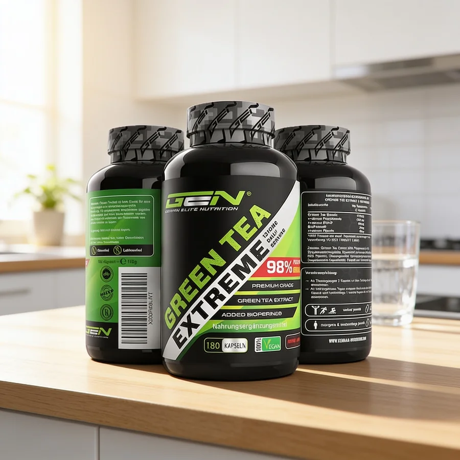German Elite Nutrition Grøn Te-ekstrakt (EGCG) med BioPerine i et hverdagsmiljø