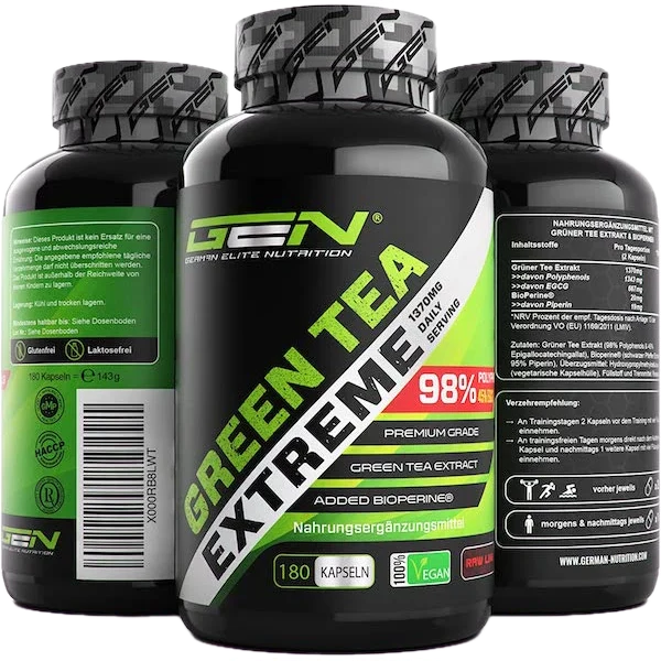 German Elite Nutrition Grøn Te-ekstrakt (EGCG) med BioPerine