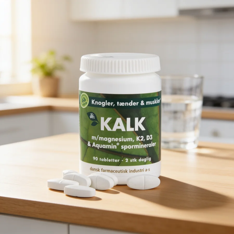 Kalk m/Magnesium, K2 og D3 (Aquamin) i et hverdagsmiljø