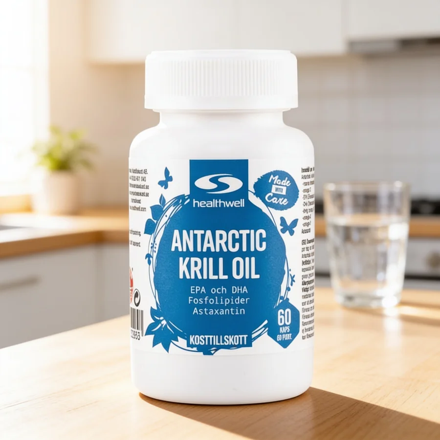 Healthwell Antarctic Krill Oil i et hverdagsmiljø