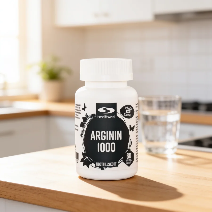 Healthwell Arginin 1000 i et hverdagsmiljø