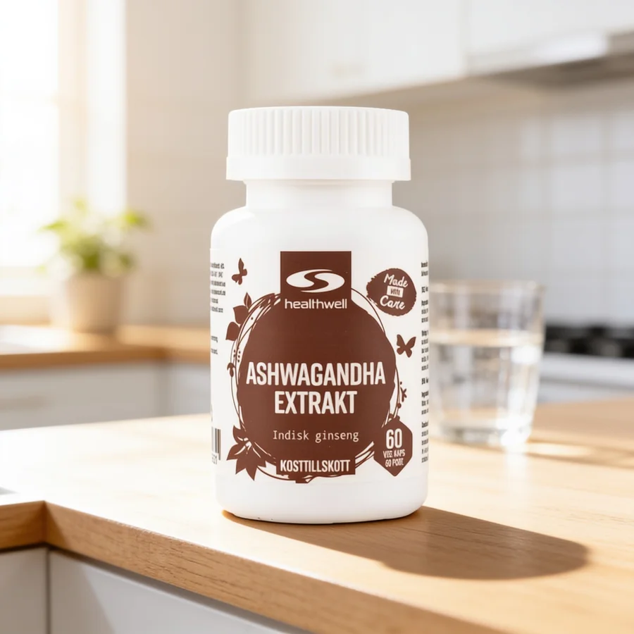 Healthwell Ashwagandha Ekstrakt i et hverdagsmiljø