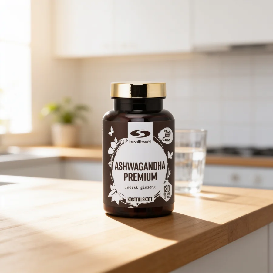 Healthwell Ashwagandha Premium i et hverdagsmiljø