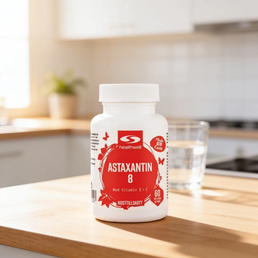 Healthwell Astaxantin 8 i et hverdagsmiljø