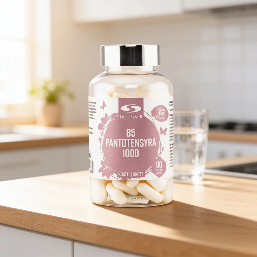 Healthwell B5 Pantothensyre 1000 i et hverdagsmiljø