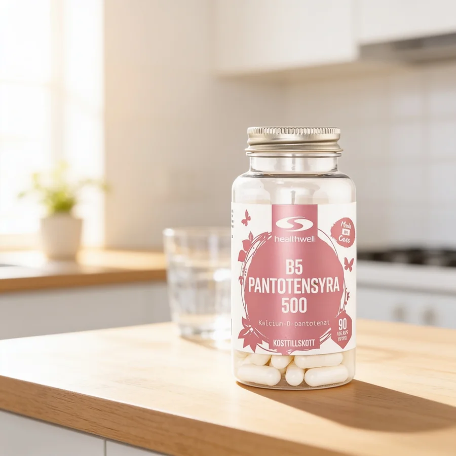 Healthwell B5 Pantothensyre 500 i et hverdagsmiljø