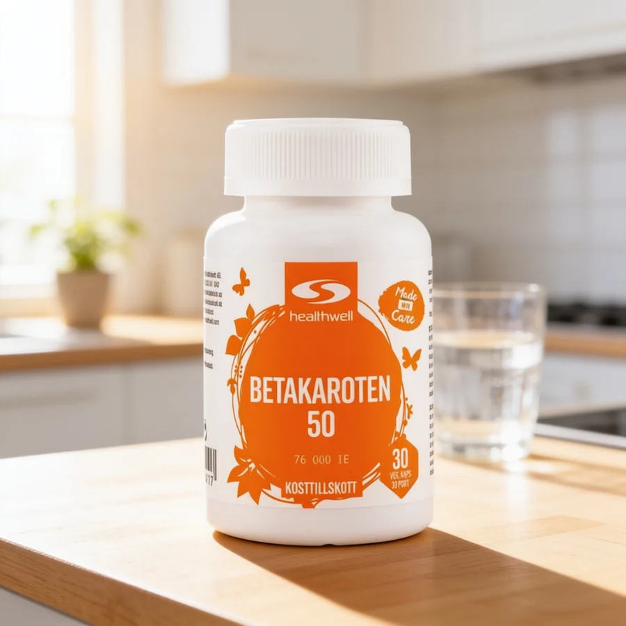 Healthwell Betacaroten 50 i et hverdagsmiljø