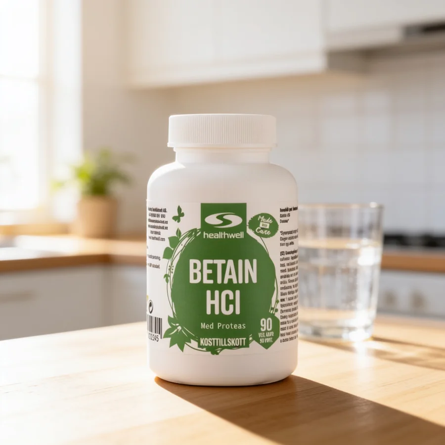 Healthwell Betain HCL + Protease i et hverdagsmiljø