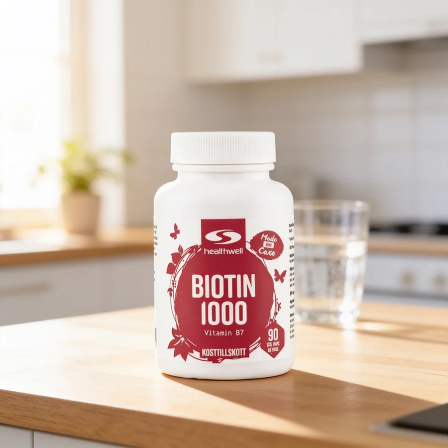Healthwell Biotin 1000 i et hverdagsmiljø