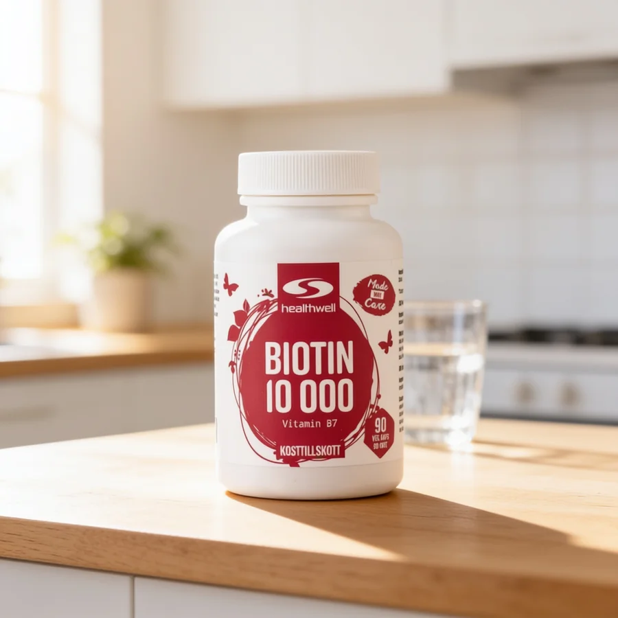 Healthwell Biotin 10000 i et hverdagsmiljø