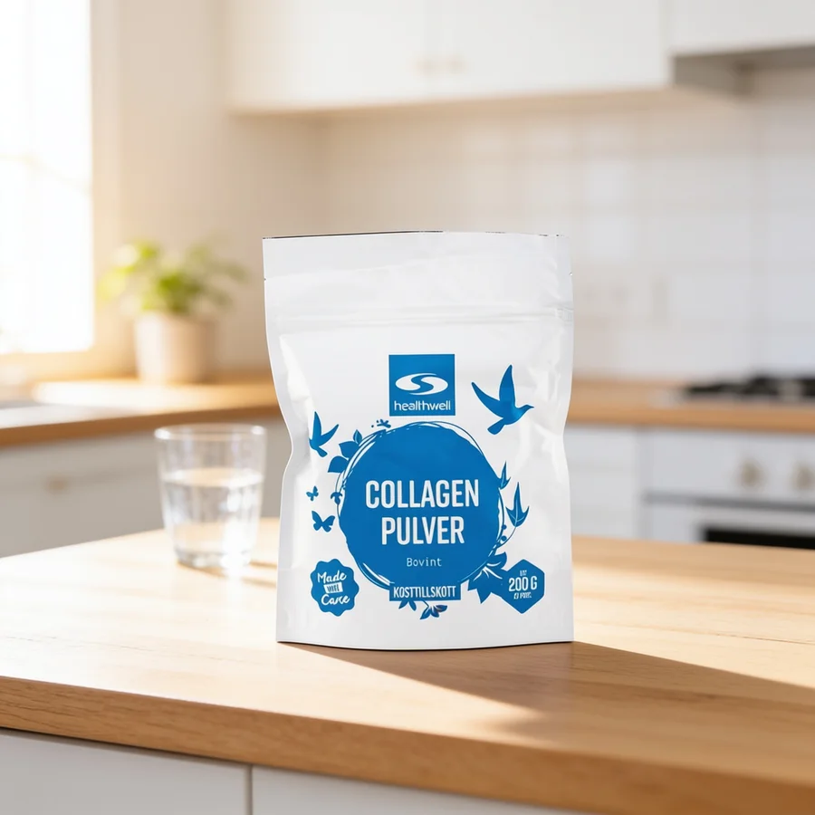 Healthwell Collagen Pulver Bovint 2.0 i et hverdagsmiljø