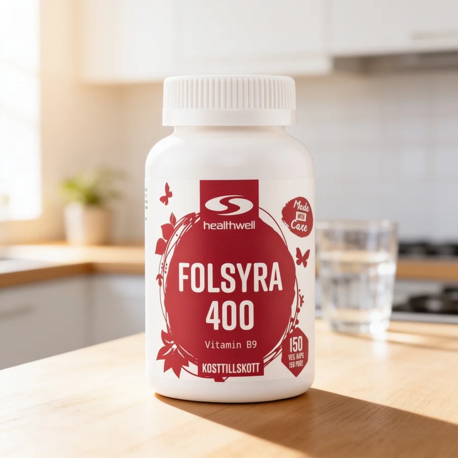 Healthwell Folinsyre 400 i et hverdagsmiljø