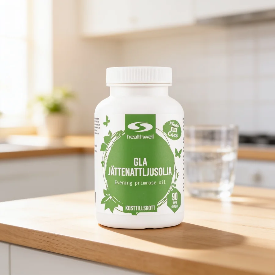 Healthwell GLA Kæmpe-natlys olie i et hverdagsmiljø