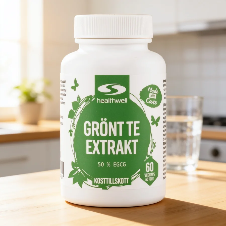Healthwell Grøn Te Ekstrakt i et hverdagsmiljø