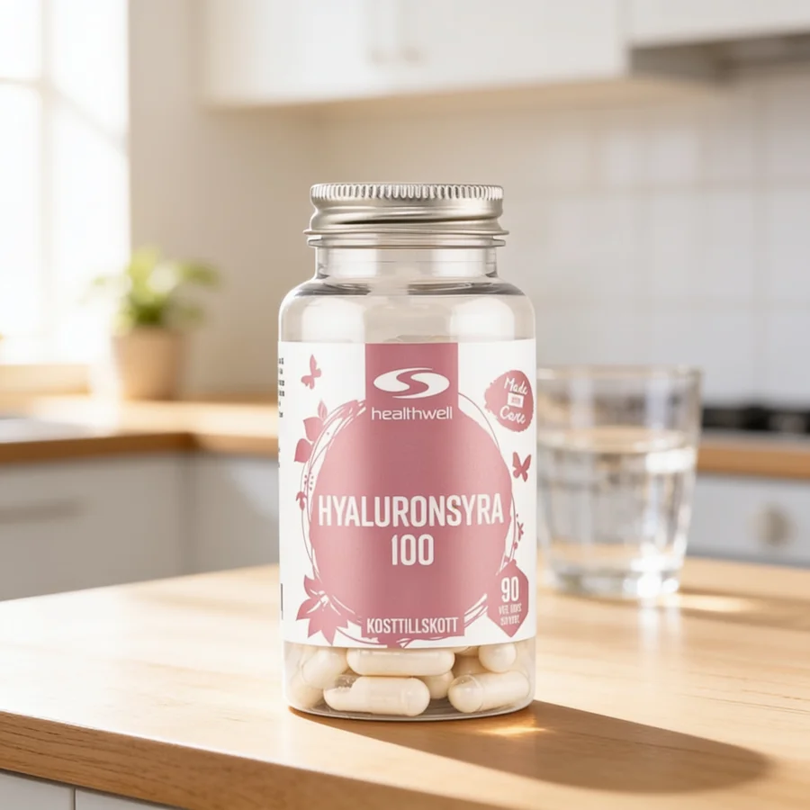 Healthwell Hyaluronsyre 100 i et hverdagsmiljø