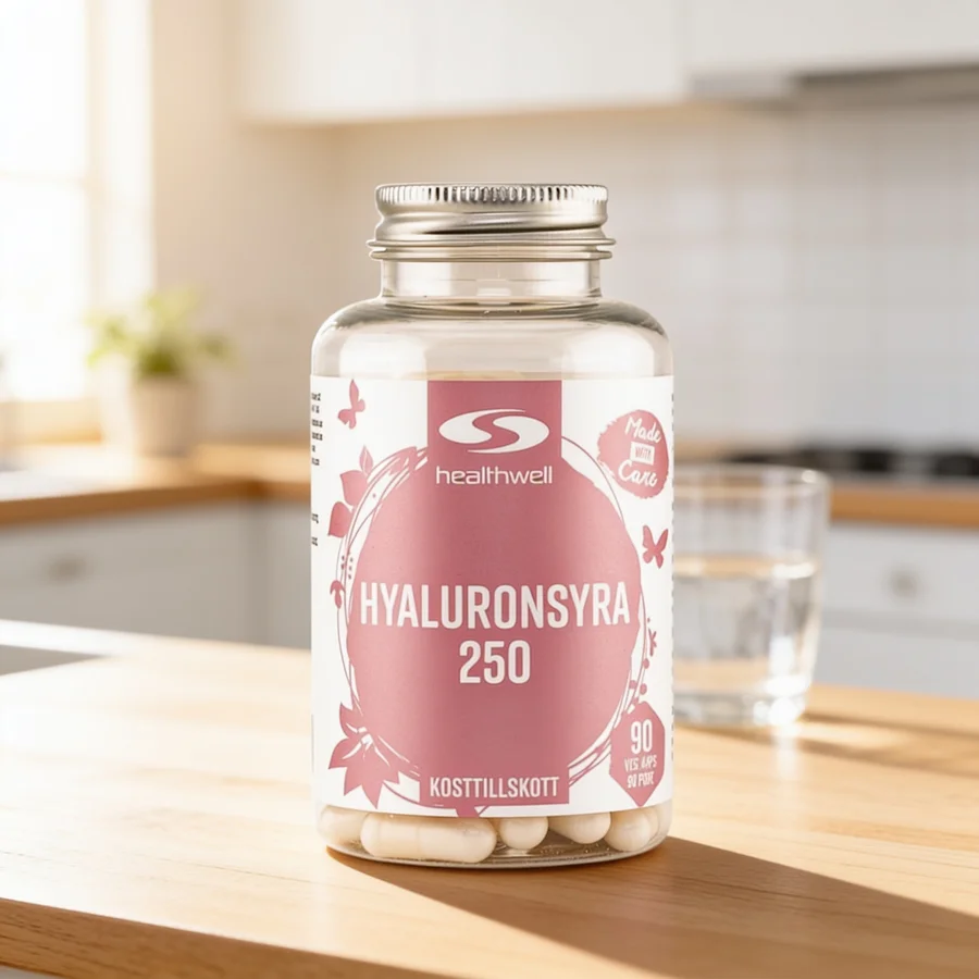 Healthwell Hyaluronsyre 250 i et hverdagsmiljø