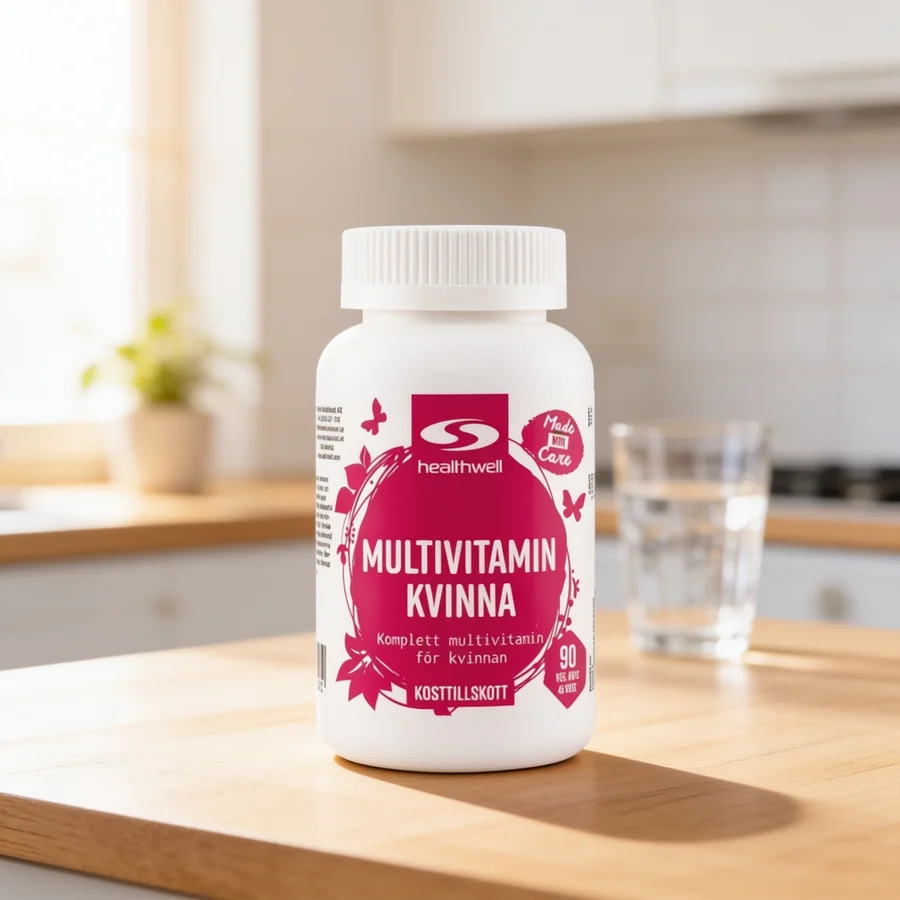 Healthwell Multivitamin Kvinde i et hverdagsmiljø