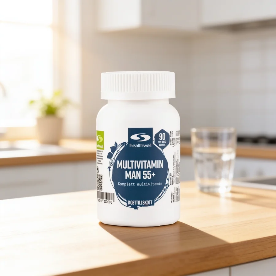Healthwell Multivitamin Man 55+ i et hverdagsmiljø