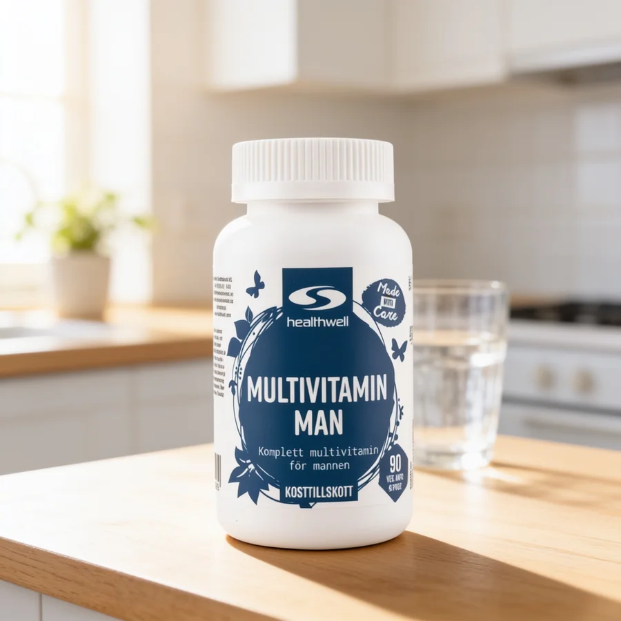 Healthwell Multivitamin Mand i et hverdagsmiljø
