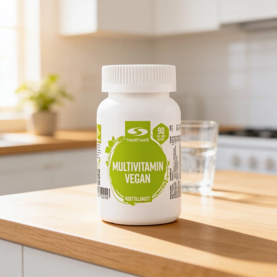 Healthwell Multivitamin Vegan i et hverdagsmiljø