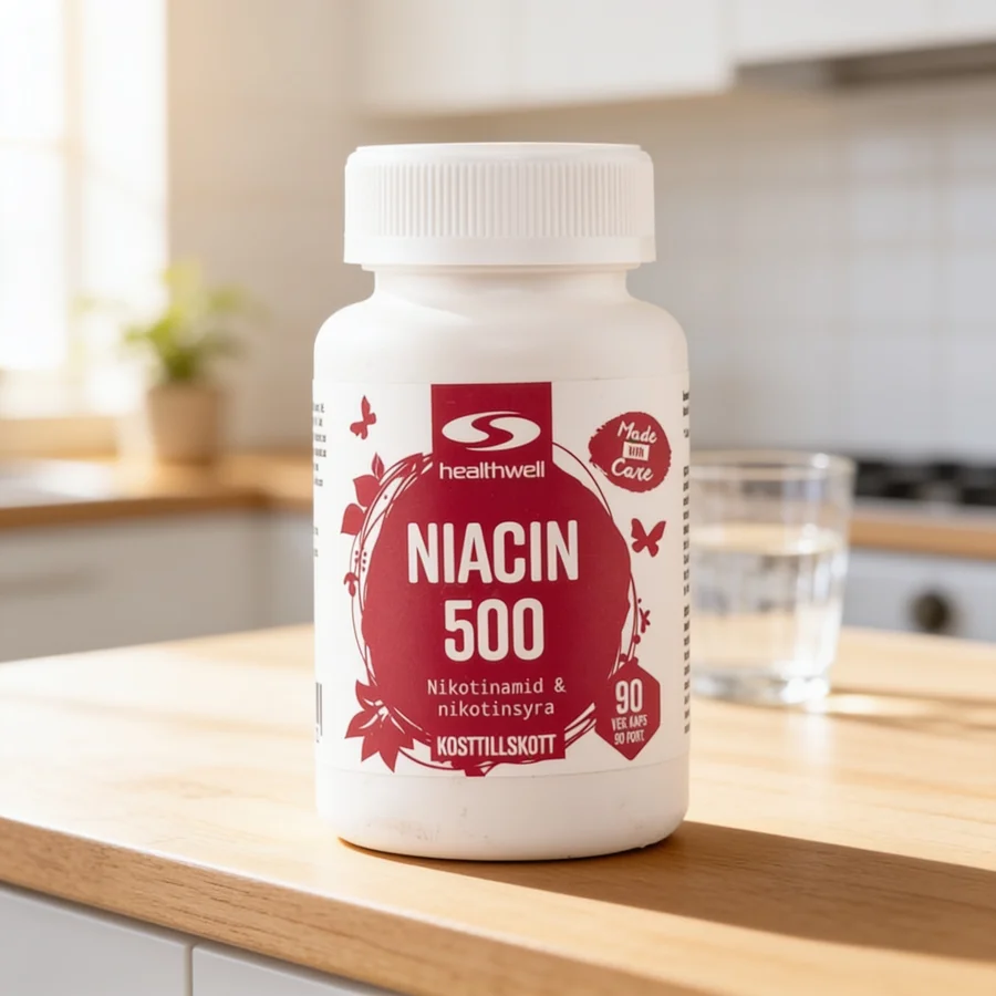 Healthwell Niacin 500 i et hverdagsmiljø