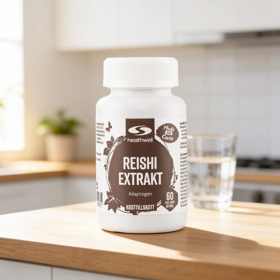 Healthwell Reishi Extrakt i et hverdagsmiljø