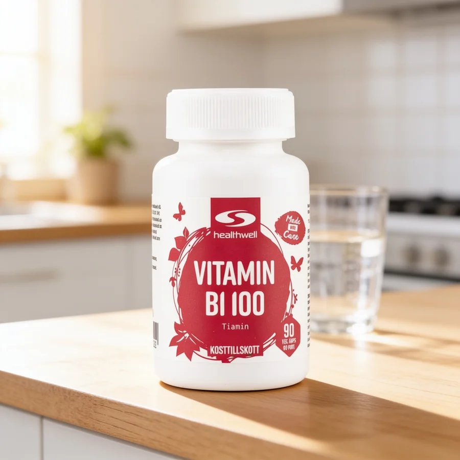 Healthwell Vitamin B1 100 i et hverdagsmiljø