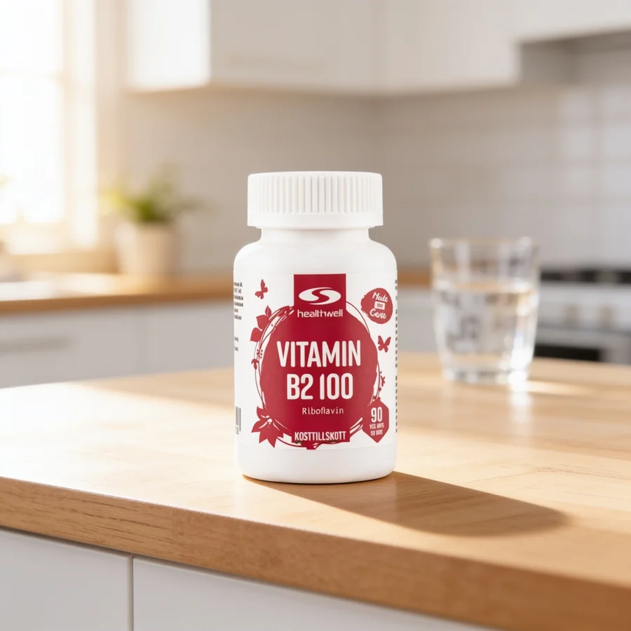 Healthwell Vitamin B2 100 i et hverdagsmiljø