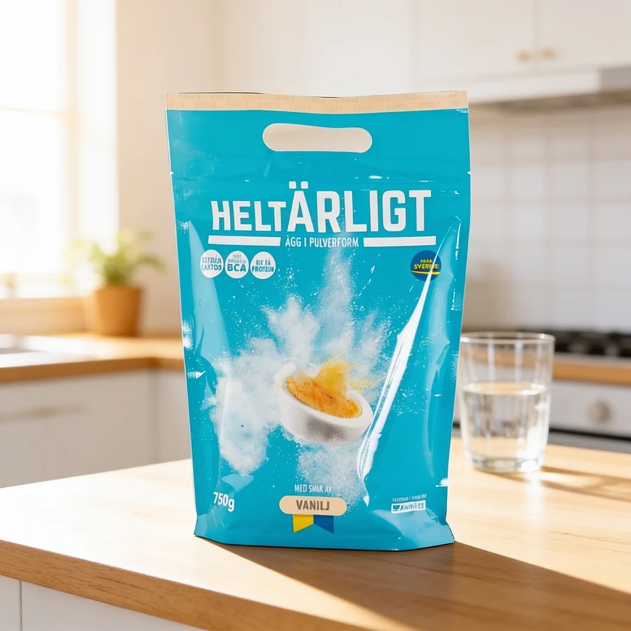 Helt Ärligt Æggepulver i et hverdagsmiljø