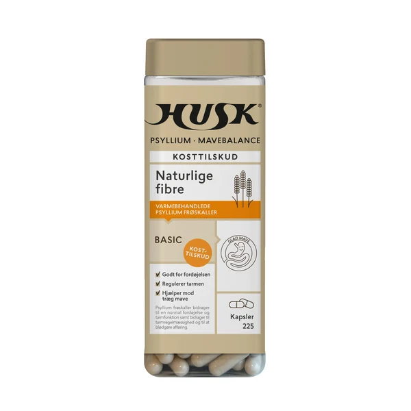 HUSK Psyllium Mavebalance, 225 kapsler