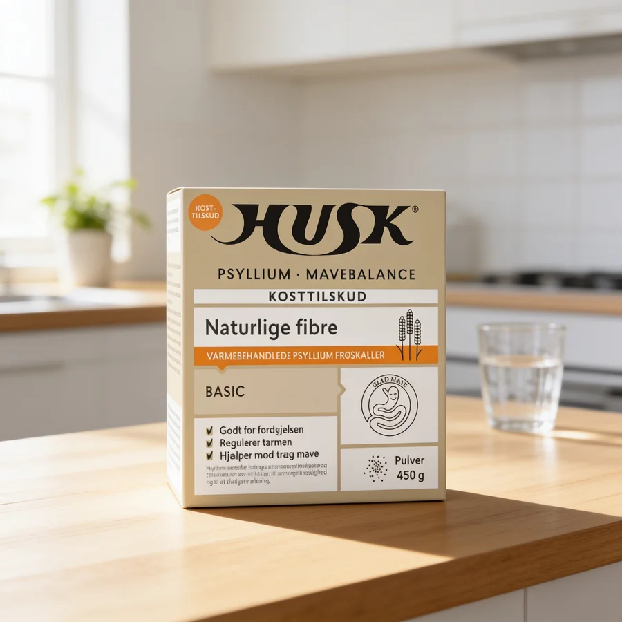 HUSK Psyllium Mavebalance 450 g i et hverdagsmiljø
