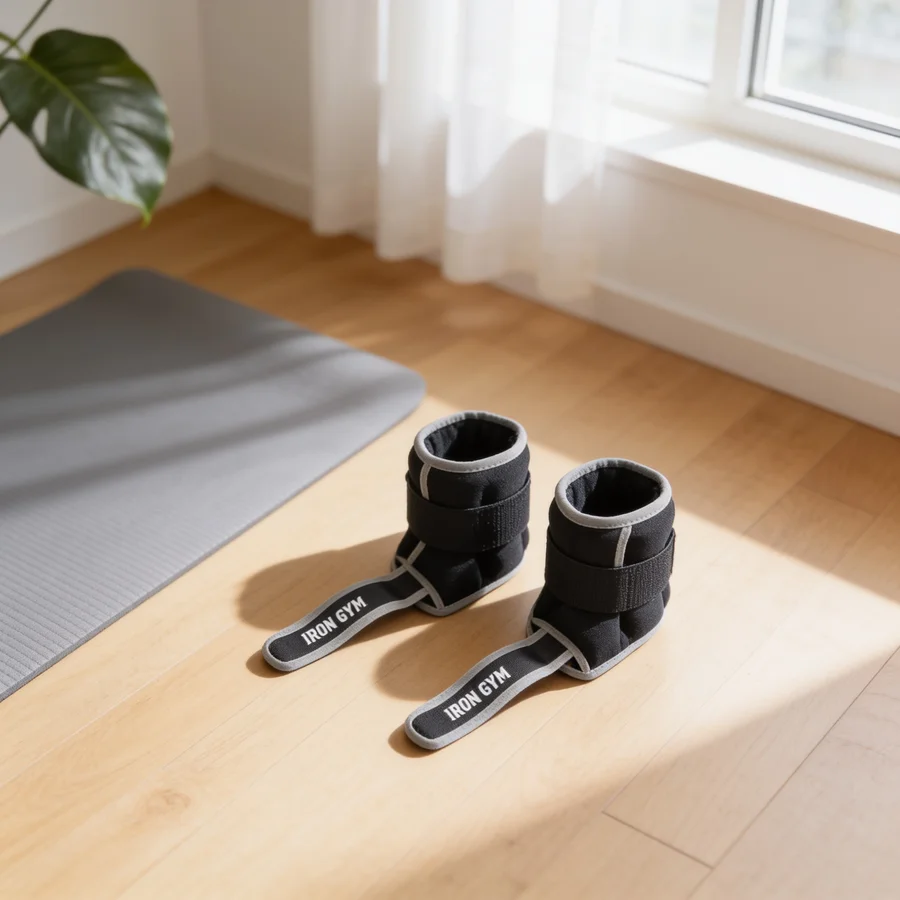 Iron Gym Ankle & Wrist Weight 2 x 1 kg i et hverdagsmiljø