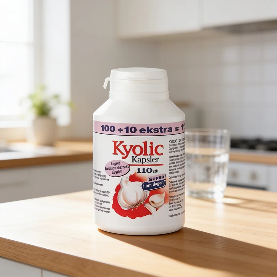 Kyolic 1 om dagen (lagret hvidløgsekstrakt) i et hverdagsmiljø