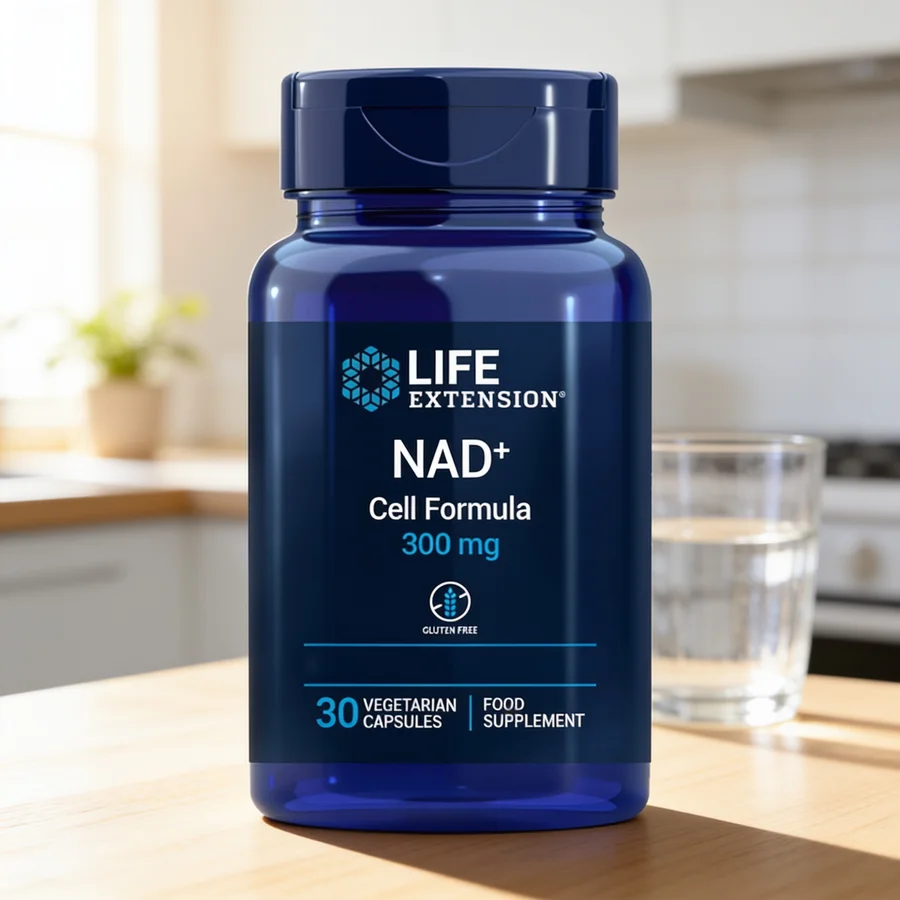 Life Extension NAD+ Cell Regenerator (NIAGEN 300 mg) i et hverdagsmiljø