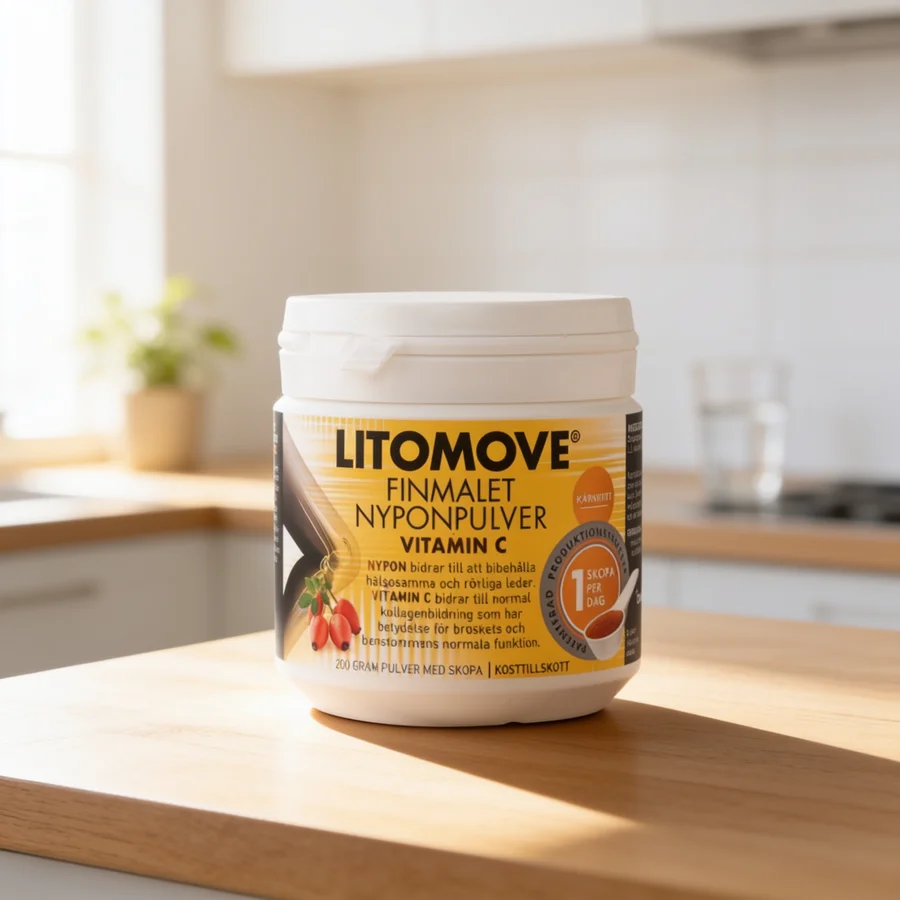 LitoMove Hybenpulver i et hverdagsmiljø