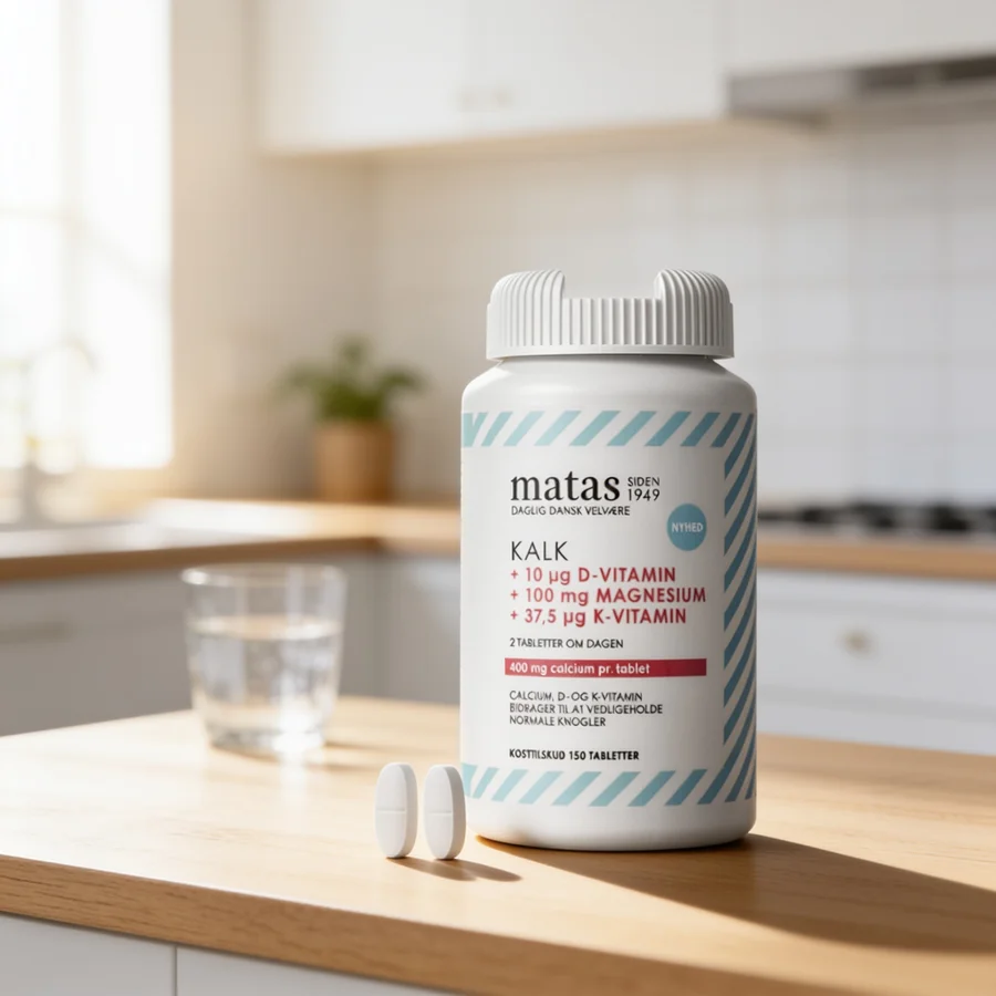 Kalk 400 mg + Magnesium 100 mg + D-vitamin + K-vitamin i et hverdagsmiljø