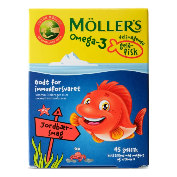 Møllers Omega-3 Gelefisk Jordbær