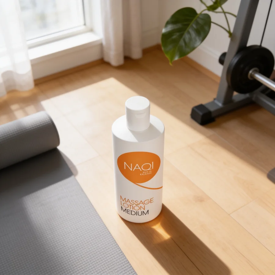 Naqi Massage Lotion Medium i et hverdagsmiljø