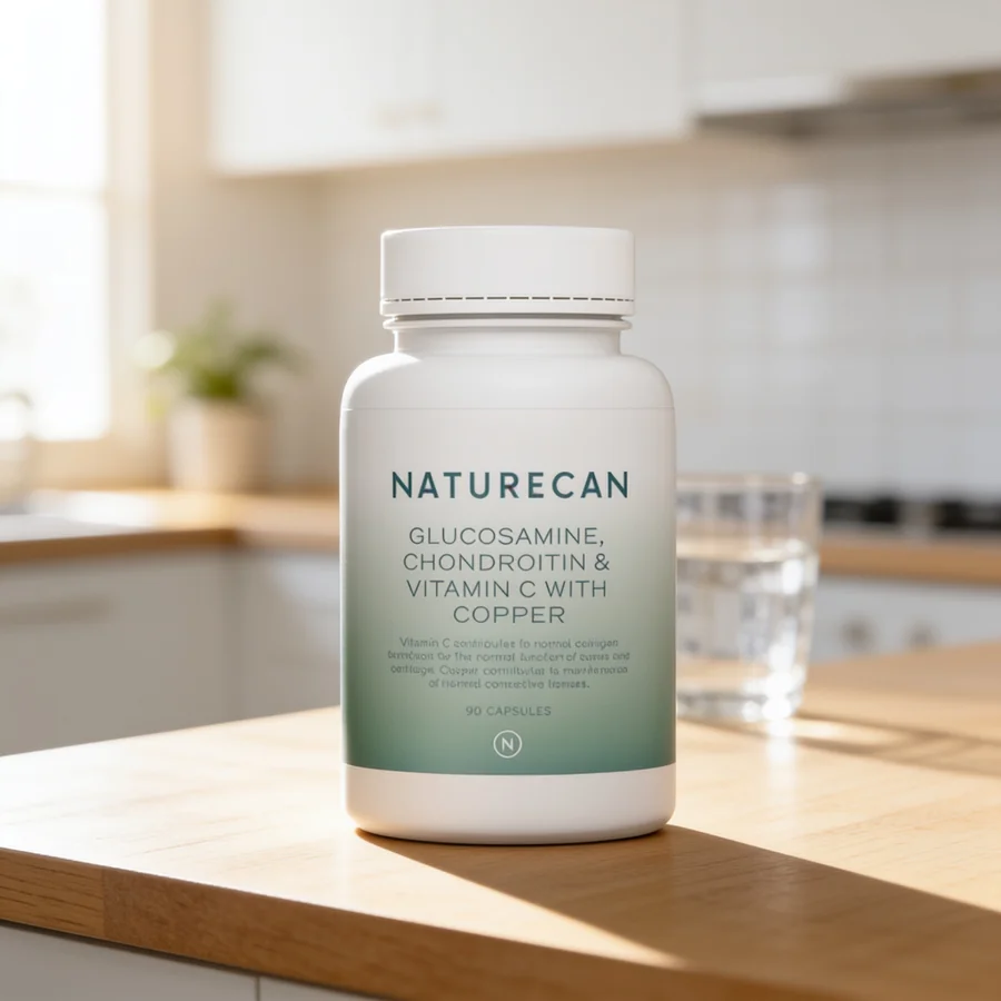 Naturecan Glucosamin og Chondroitin kapsler i et hverdagsmiljø