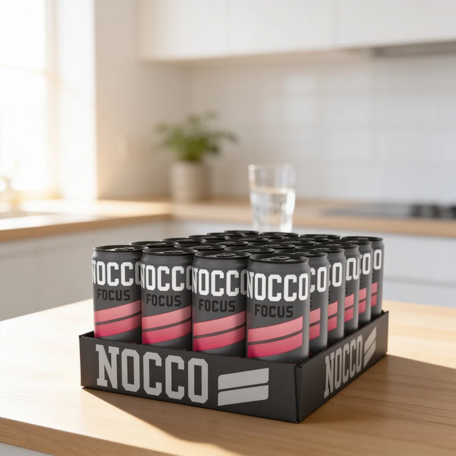 NOCCO FOCUS (24 x 330 ml) i et hverdagsmiljø